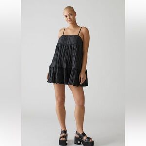 NWOT Urban Outfitters Clara Tiered Mini Dress in Black, Size XS